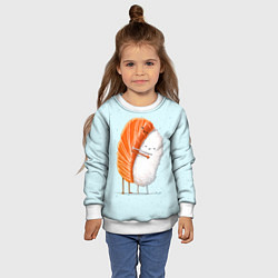 Свитшот детский Суши друзья, цвет: 3D-белый — фото 2