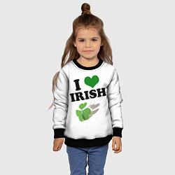 Свитшот детский Ireland, I love Irish, цвет: 3D-черный — фото 2