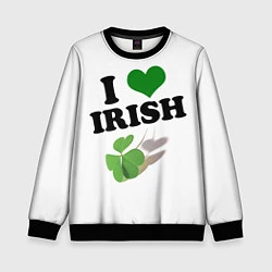 Свитшот детский Ireland, I love Irish, цвет: 3D-черный