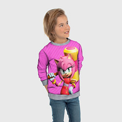 Свитшот детский Amy Rose, цвет: 3D-меланж — фото 2