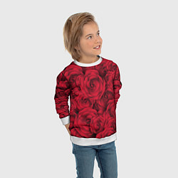 Свитшот детский Красные розы, цвет: 3D-белый — фото 2