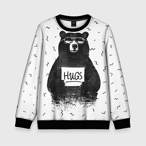 Детский свитшот Bear Hugs / 3D-Черный – фото 1