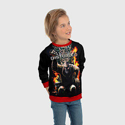 Свитшот детский Disturbed: Flame Throne, цвет: 3D-красный — фото 2