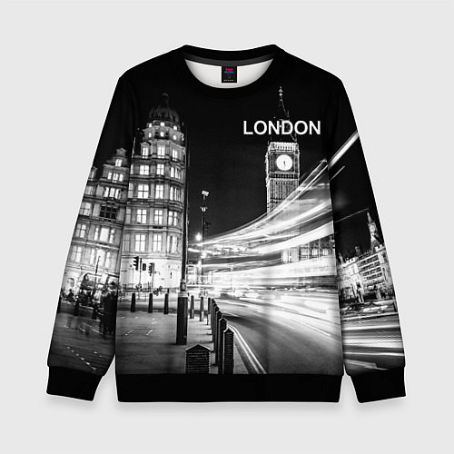 Детский свитшот Улица Лондона / 3D-Черный – фото 1