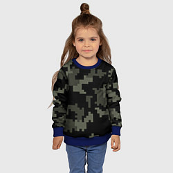 Свитшот детский Камуфляж пиксельный: черный/серый, цвет: 3D-синий — фото 2