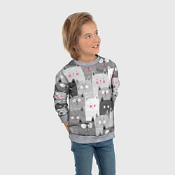 Свитшот детский Котейки 2, цвет: 3D-меланж — фото 2