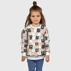 Свитшот детский Котики, цвет: 3D-белый — фото 2