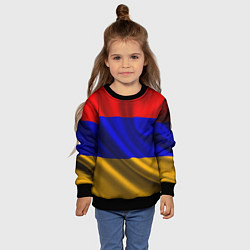 Свитшот детский Флаг Армения, цвет: 3D-черный — фото 2