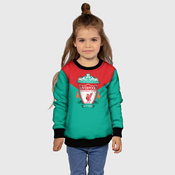 Свитшот детский Liverpool: Green style, цвет: 3D-черный — фото 2