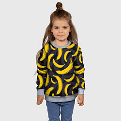 Свитшот детский Бананы, цвет: 3D-меланж — фото 2