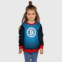 Свитшот детский Bitcoin Blue, цвет: 3D-красный — фото 2