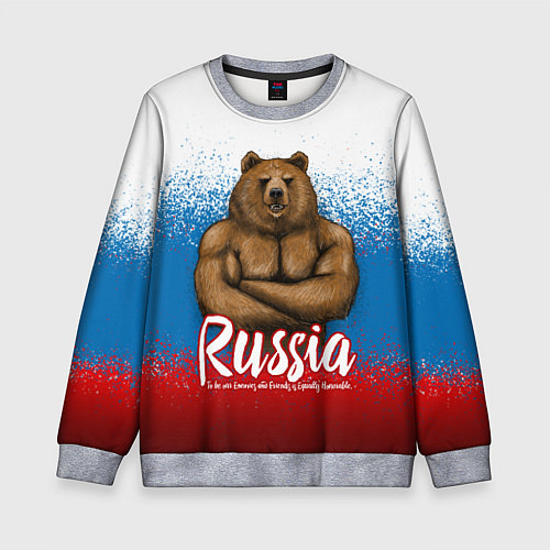 Детский свитшот Russian Bear / 3D-Меланж – фото 1