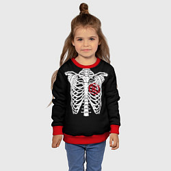 Свитшот детский Кукрыниксы: Скелет, цвет: 3D-красный — фото 2