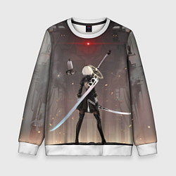Свитшот детский Мечница 2B: Nier, цвет: 3D-белый