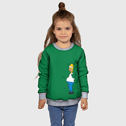 Свитшот детский Гомер в кустах, цвет: 3D-меланж — фото 2