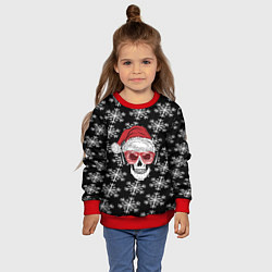 Свитшот детский Santa Skull хипстер, цвет: 3D-красный — фото 2