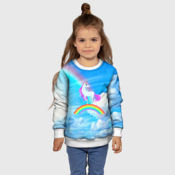 Свитшот детский Единорог, цвет: 3D-белый — фото 2