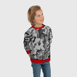 Свитшот детский Ночной Камуфляж 1, цвет: 3D-красный — фото 2