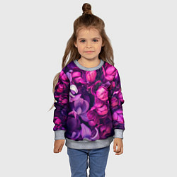 Свитшот детский Тюльпановый сад, цвет: 3D-меланж — фото 2