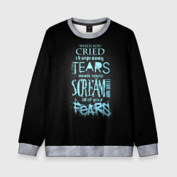 Свитшот детский Слова песни грEvanescence, цвет: 3D-меланж