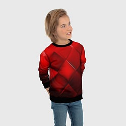 Свитшот детский Red squares, цвет: 3D-черный — фото 2