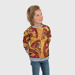 Свитшот детский Пицца, цвет: 3D-меланж — фото 2