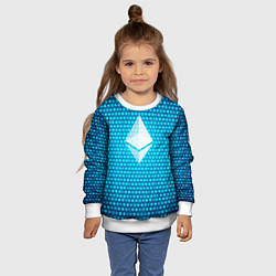Свитшот детский Blue Ethereum, цвет: 3D-белый — фото 2