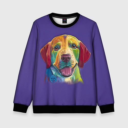 Детский свитшот Лабрадор: реализм / 3D-Черный – фото 1