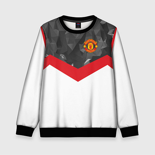 Детский свитшот Man United FC: Grey Polygons / 3D-Черный – фото 1