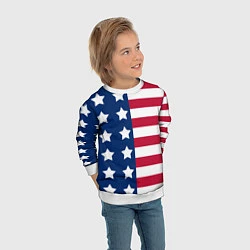 Свитшот детский USA Flag, цвет: 3D-белый — фото 2