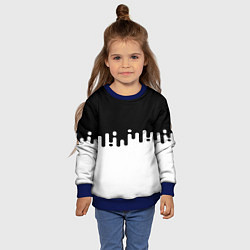 Свитшот детский Чёрно-белый узор, цвет: 3D-синий — фото 2