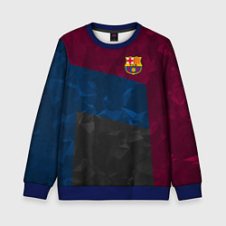 Свитшот детский FC Barcelona: Dark polygons, цвет: 3D-синий