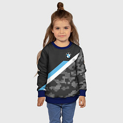Свитшот детский BMW: Pixel Military, цвет: 3D-синий — фото 2