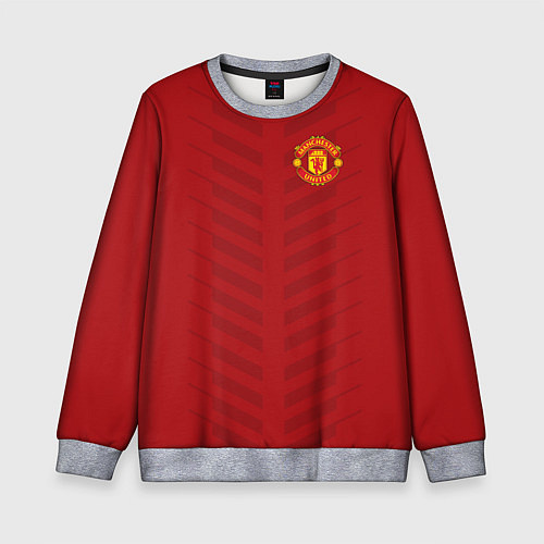 Детский свитшот Manchester United: Red Lines / 3D-Меланж – фото 1