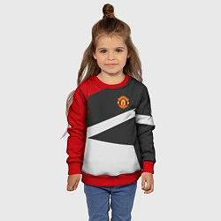 Свитшот детский FC Manchester United: Sport Geometry, цвет: 3D-красный — фото 2