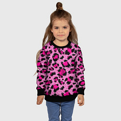 Свитшот детский Розовый леопард, цвет: 3D-черный — фото 2