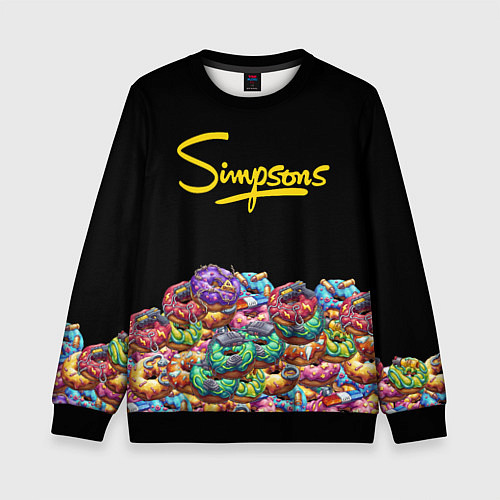 Детский свитшот Simpsons Donuts / 3D-Черный – фото 1