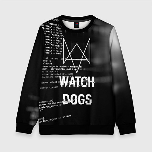 Детский свитшот Watch Dogs: Hacker / 3D-Черный – фото 1