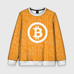 Свитшот детский Bitcoin: Orange Network, цвет: 3D-белый