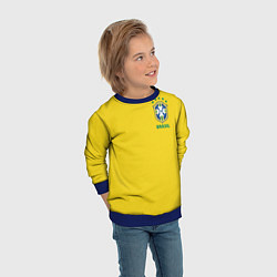 Свитшот детский Сборная Бразилии, цвет: 3D-синий — фото 2