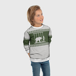 Свитшот детский Медведь: Зимний узор, цвет: 3D-белый — фото 2