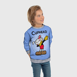 Свитшот детский Cuphead Dab, цвет: 3D-меланж — фото 2