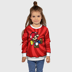 Свитшот детский Super Mario: Red Illusion, цвет: 3D-белый — фото 2