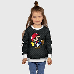 Свитшот детский Super Mario: Black Brick, цвет: 3D-белый — фото 2