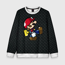Свитшот детский Super Mario: Black Brick, цвет: 3D-белый