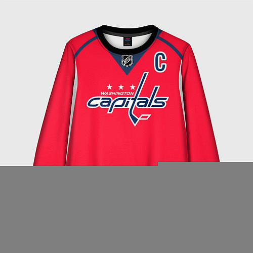 Детский свитшот Washington Capitals: Ovechkin Red / 3D-Черный – фото 1