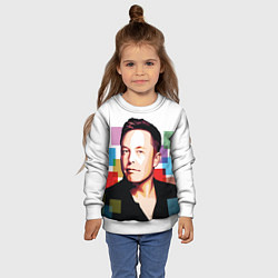 Свитшот детский Илон Маск, цвет: 3D-белый — фото 2