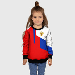 Свитшот детский Russia: Geometry Tricolor, цвет: 3D-черный — фото 2
