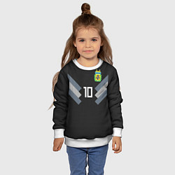 Свитшот детский Аргентина: Месси гостевая ЧМ-2018, цвет: 3D-белый — фото 2