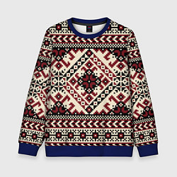 Свитшот детский Славянский орнамент, цвет: 3D-синий